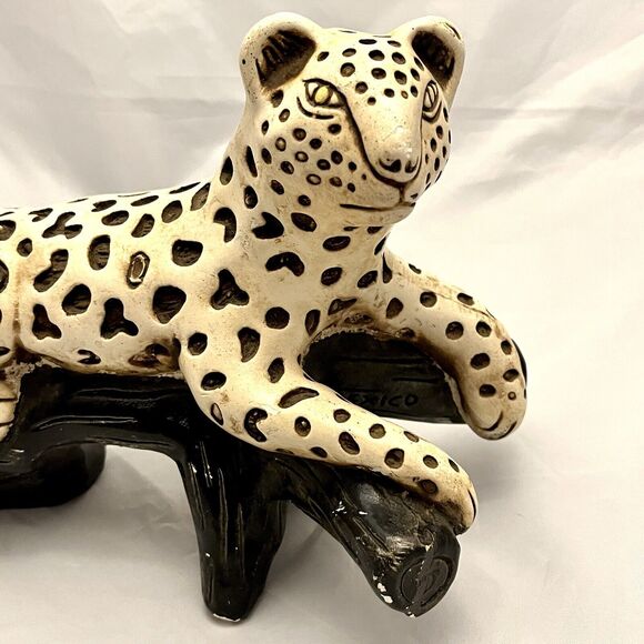 MCM Chalkware/Plaster Large Leopard Table Figure Statue Made in Mexico - Picture 2 of 12